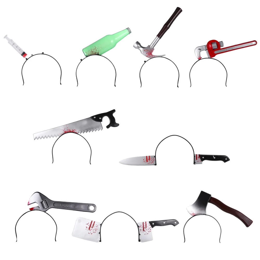 

1 Set of 9PCS Elements Hair Hoop Dark Style Creative Scary Headband