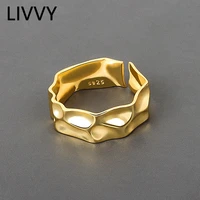 livvy irregular gold women rings silver color 2021 trend ring handmade jewelry for women size adjustable