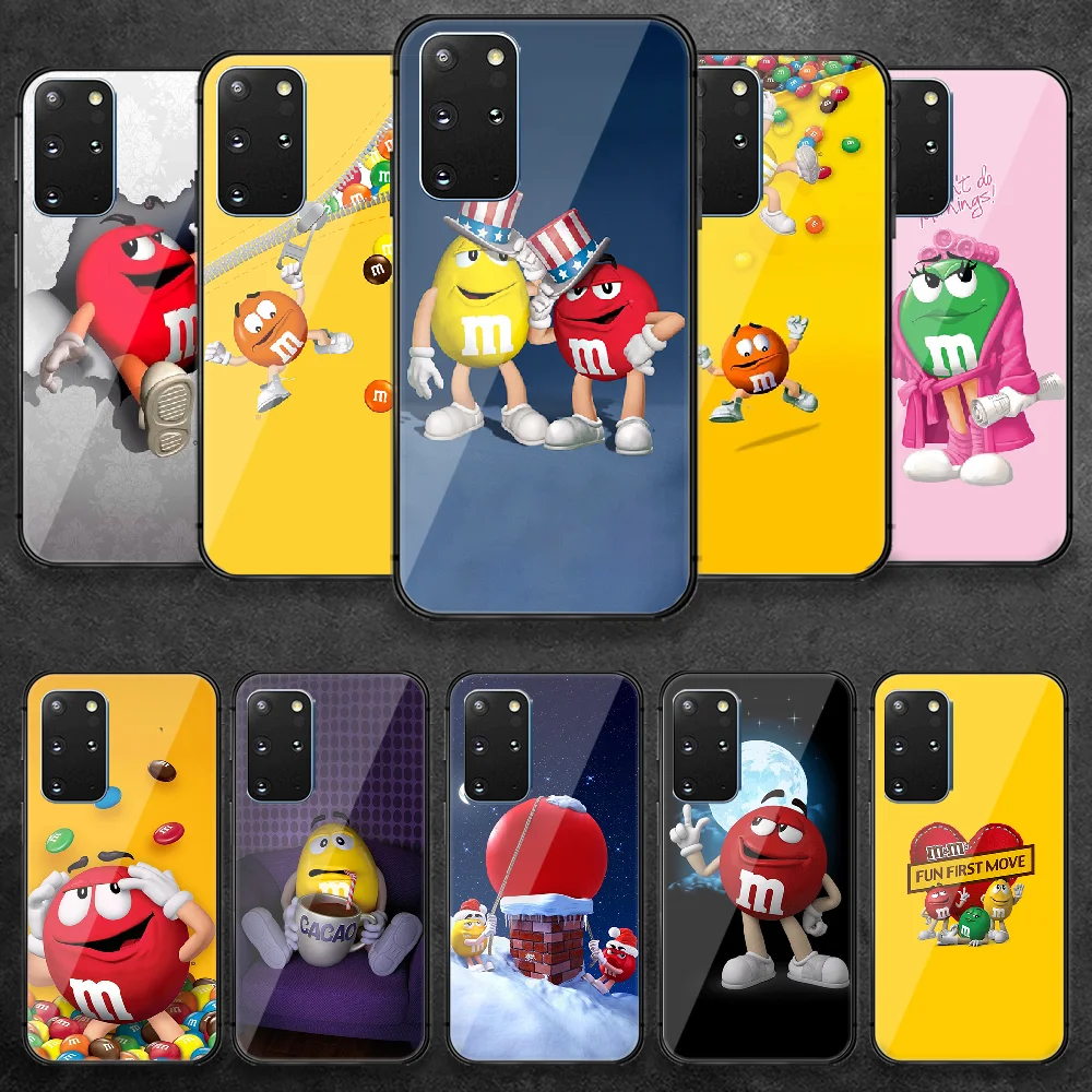 

M&M Chocolate Cute Art Tempered Glass Phone Case Cover For Samsung Galaxy Note S 8 9 10 20 21 E Plus Ultra M 31 51 FE Tpu Black