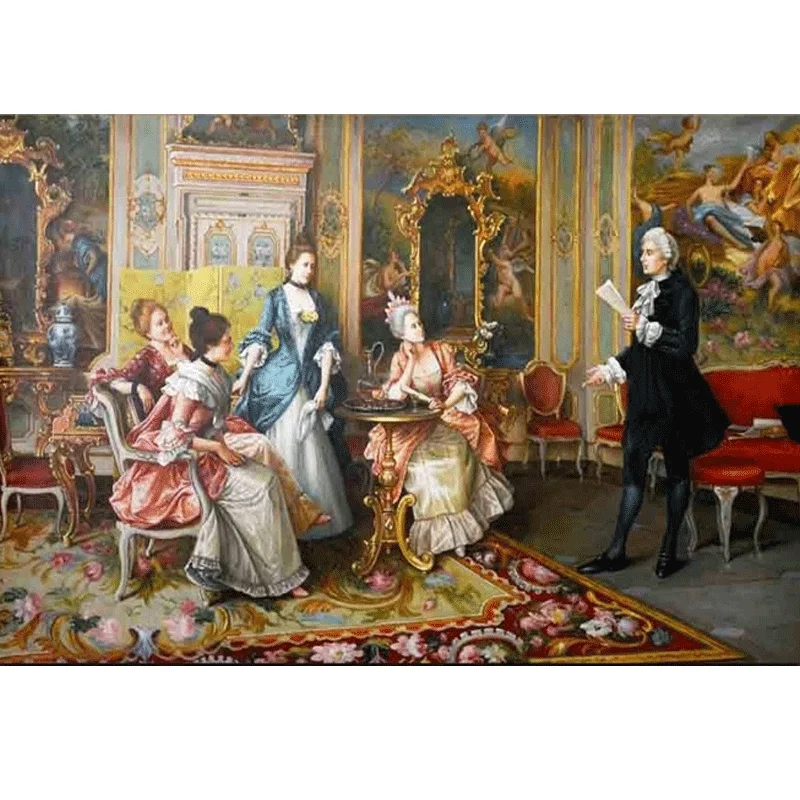 Объемная трехмерная картина маслом в европейском дворцовом стиле на заказ обои