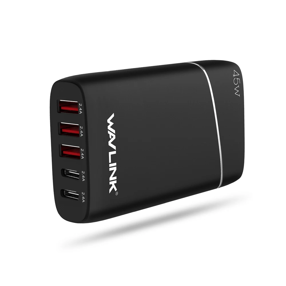 Дорожное зарядное устройство с 5 USB-портами 45 Вт/9 А высокоскоростное настенное USB 3