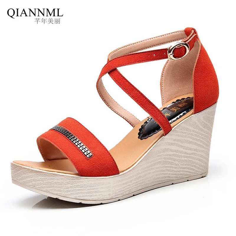 

Plus Size 32-43 Bohemia Rope Sandals Platform Wedges Shoes for Women 2021 Summer High Heels Gladiator Sandals Ladies