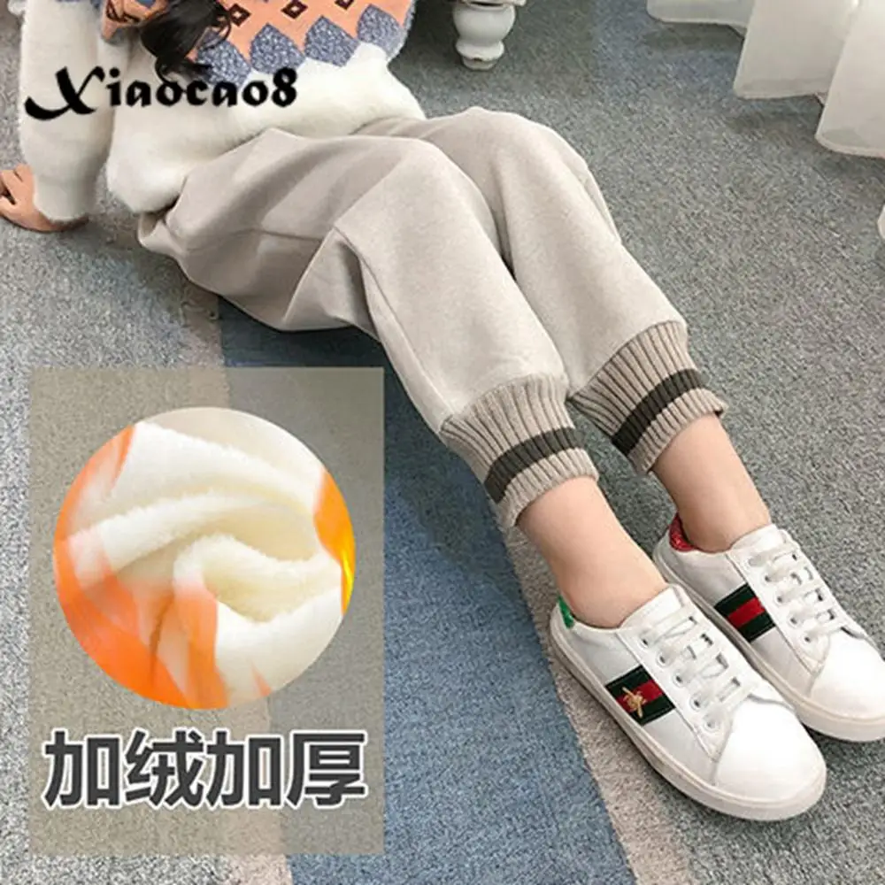 2020 зимние осенние детские толстые велюровые теплые брюки повседневные свободные