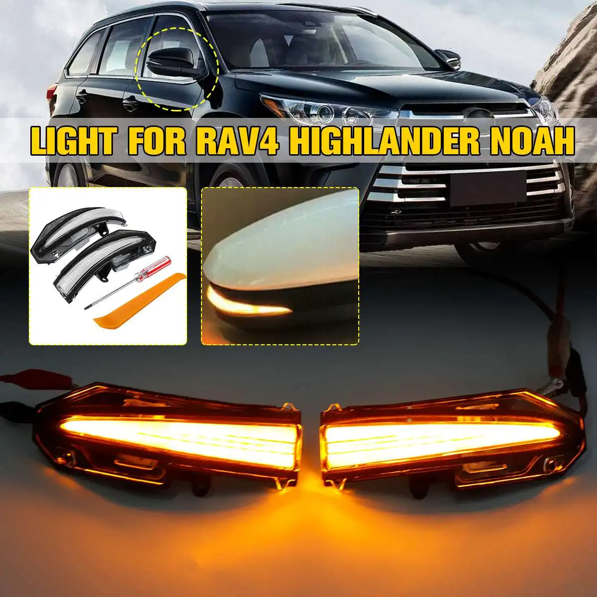 Автомобильный Динамический светодиодный зеркальный указатель поворота для Toyota