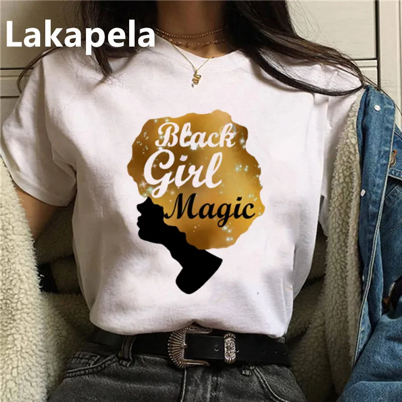 

Женская Черная футболка с принтом «я ничего, я все, афроамериканка»