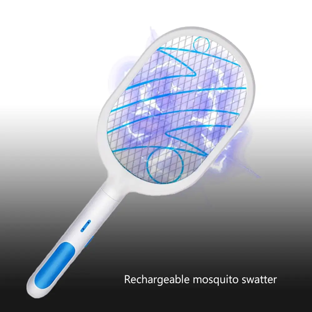 

3000V Electric Mosquito Swatter 1200mAh USB Rechargeable Home Fly Bug Zapper Racket Inserts Killer Dropshipping