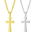 Ожерелье из нержавеющей стали Cyue Couples 2 Color, гладкий кулон-Крест для женщин и мужчин, Модная бижутерия ZYN079, подарок на день рождения