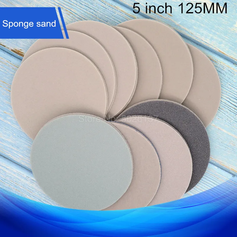 1 шт. 5 дюймовая 125 мм Задняя бархатная матовая самоклеящаяся губка диск наждачная