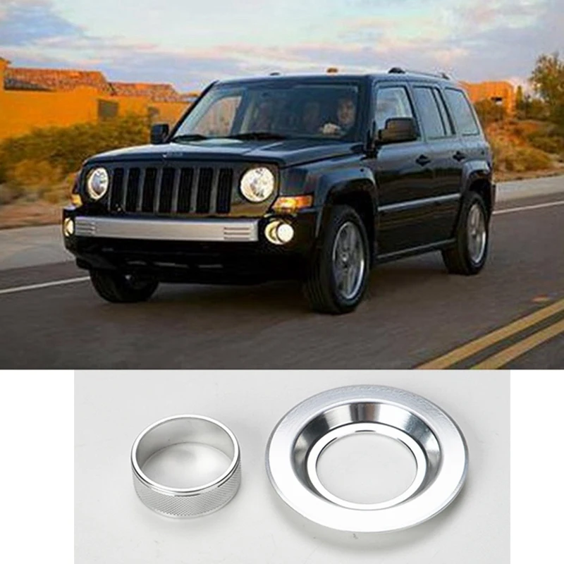 

2Pcs Silver Aluminum Side Mirror Adjuster Control Switch Red Cover Trim Frame Ring Cover for Jeep Patriot Compass 11-16