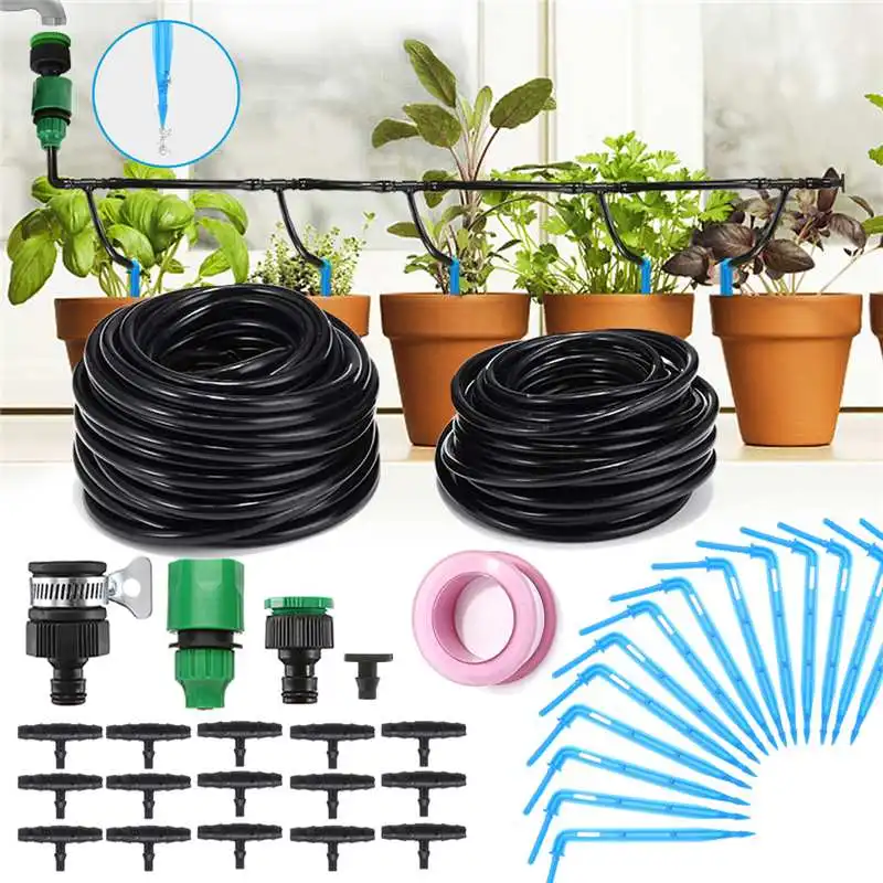 

10M 8M Micro Drip Irrigation System Watering Kit Smart Garden Watering System Automatic Plant Watering System Green House 37PCS
