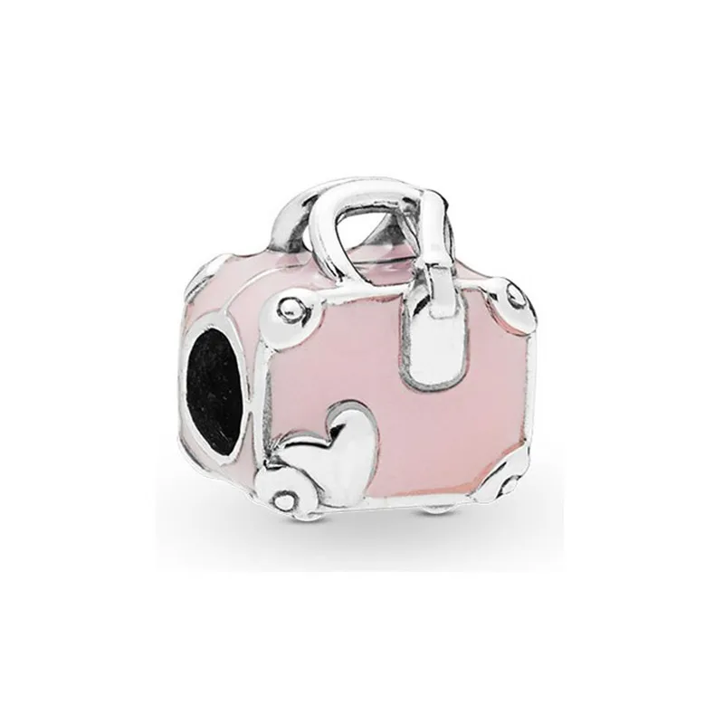 Браслет Pandora, серебро 925,, CZ, самолет, Автомобильная камера для корабля, амулеты, S925, розовый, багажник, воздушный шар, бусины для изготовления ювелирных изделий - Окраска металла: gs131-1