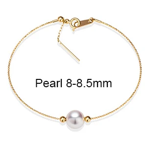 8-8.5mm Sinya Au750 золотые браслеты с натуральным жемчугом и 18k золотыми бусинами можно регулировать длину носки можно DIY для женщин девушек и мам - Цвет камня: 8-8.5mm