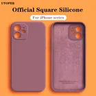 Оригинальный квадратный жидкий силиконовый чехол для телефона iPhone 12 11 Pro Max Mini XS Max XR X 7 8 Plus SE 2020, мягкий тонкий чехол-накладка