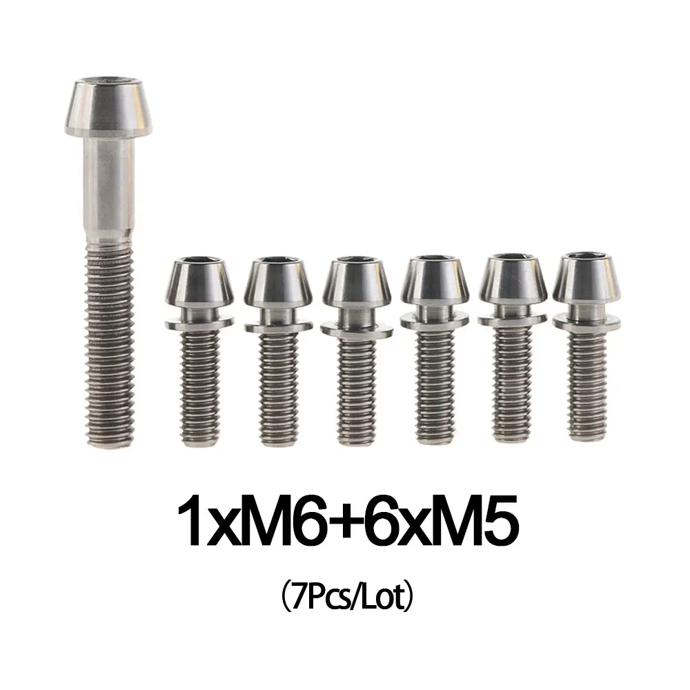 Титановый болт Xingxi 1x6x35 мм и 6x M5 x 16 18 20 коническая головка с шайбой Ti-винты для