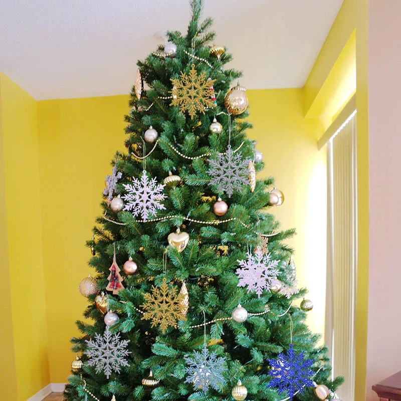 6 шт./компл. 10 см Золотой Серебряный искусственная Снежинка баннер DIY Бумажная