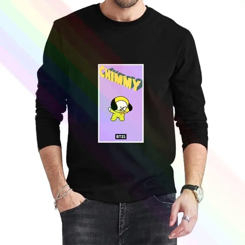 Классическая черная футболка BT21 Chimmy Dab с логотипом новинка 2021 летняя мужская