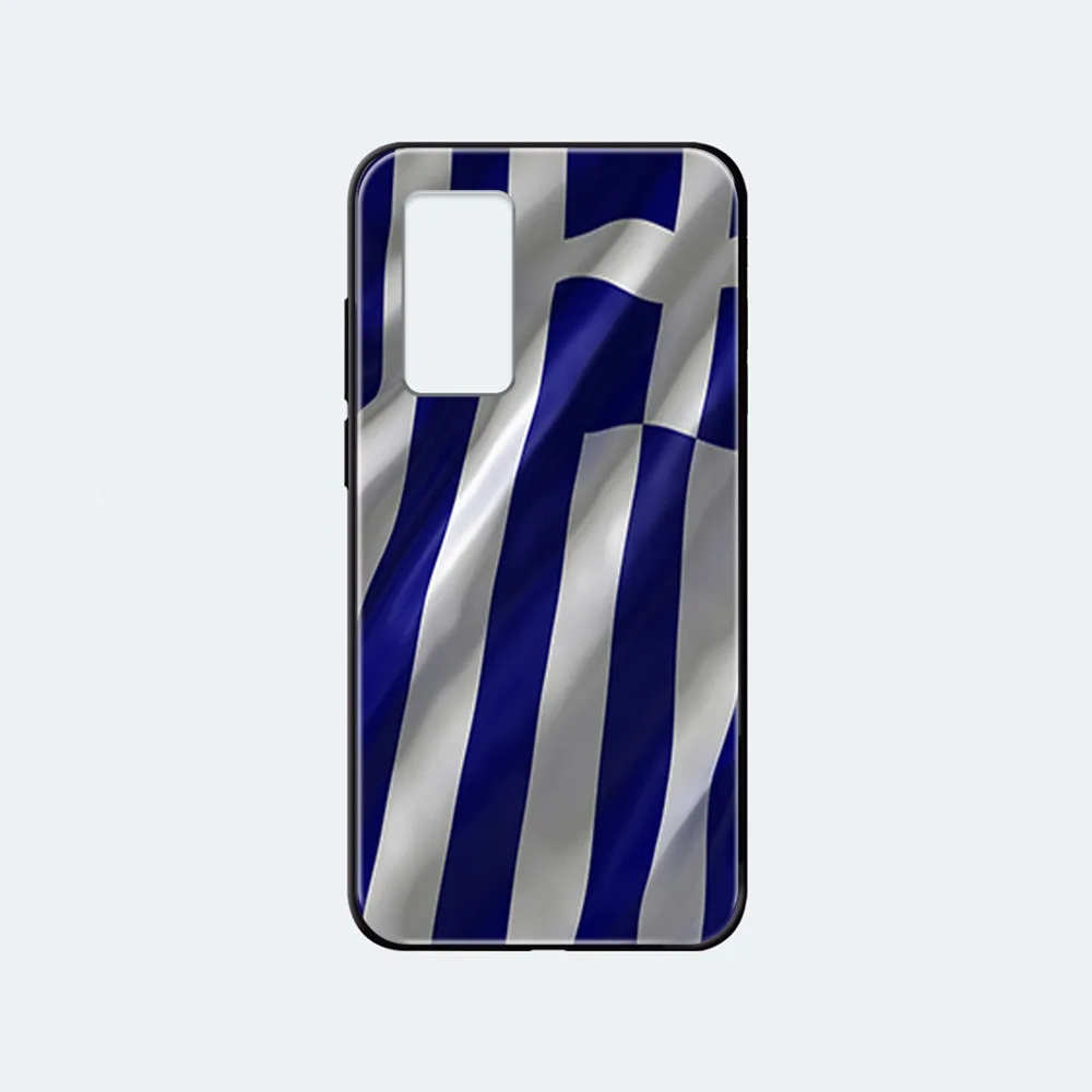 Мягкий чехол для телефона с греческим флагом черный Huawei nova P Y 2 3 6 7 8 9 10 20 30 I Smart Plus Z