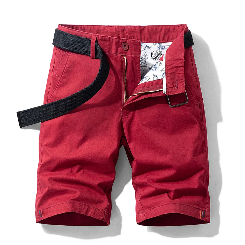 Мужские повседневные шорты FOJAGANTO однотонные тонкие пляжные до колен на пуговицах