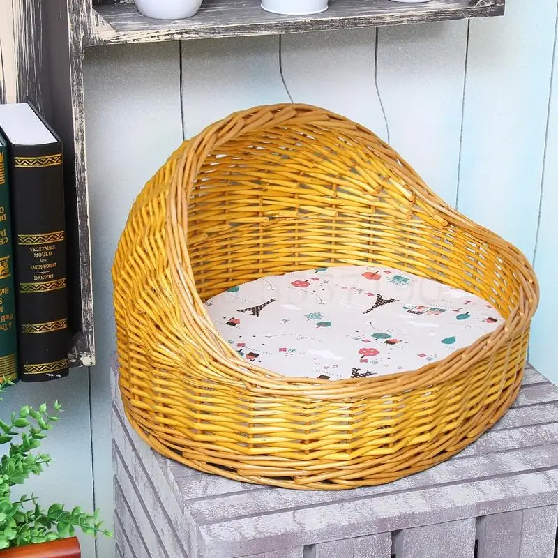 Ротанговое кошачье гнездо домик для кошек клетка ротанговая сетка красный
