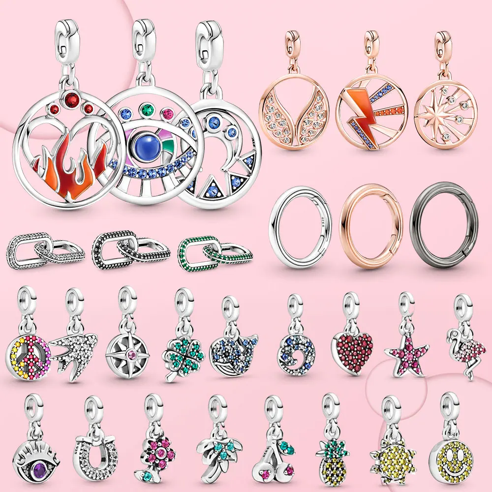 

925 Sterling Silver Me Charm Me Bracelet Horse Head Charm Enamel Charms Fit Original Pandora Me Necklace For Women Jewelry