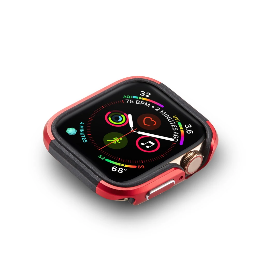Силиконовый+ металлический чехол из алюминиевого сплава для Apple Watch 4, 5, 40 мм, 44 мм, защитный бампер для iWatch 5, 4, 40, 44 мм, корпус
