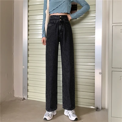 

Autumn New Jeans Women Pants High Waist Casual Women Straight Pants Vintage Loose Harem Pants Korean Streetwear Female Trouser