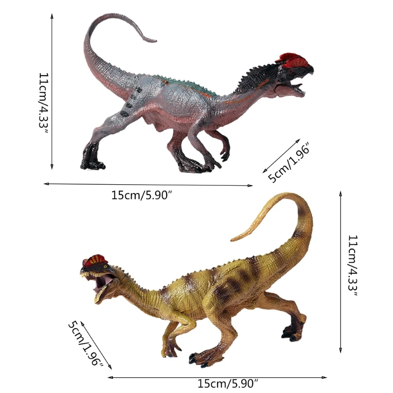 

Q6PD 16cm/6in Waterproof Toy Dinosaur Figurine Model Dilophosaurus Kids Room Desk Toy