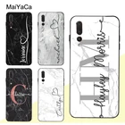 MaiYaCa персонализированный мраморный чехол с названием сердца для Huawei P30 Pro P40 P10 P20 Lite Mate 20 30 10 Lite P Smart 2019 Z Coque