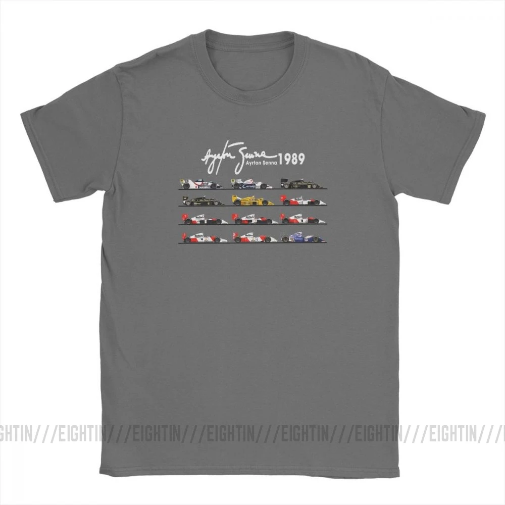 Мужская футболка с надписью «All The Cars Ayton Senna», «Formula 1», «Racing Car F1», топы с короткими рукавами и круглым вырезом, футболка из чистого хлопка, летние футболки