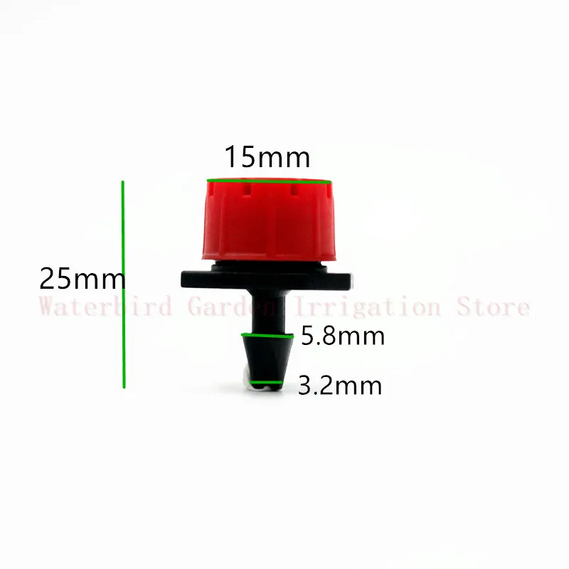 Gotero ajustable rojo para riego por microgoteo, emisor de riego antiobstrucci&oacute;n, suministros de jard&iacute;n para manguera de 500 pulgadas, 1/4 Uds.-1