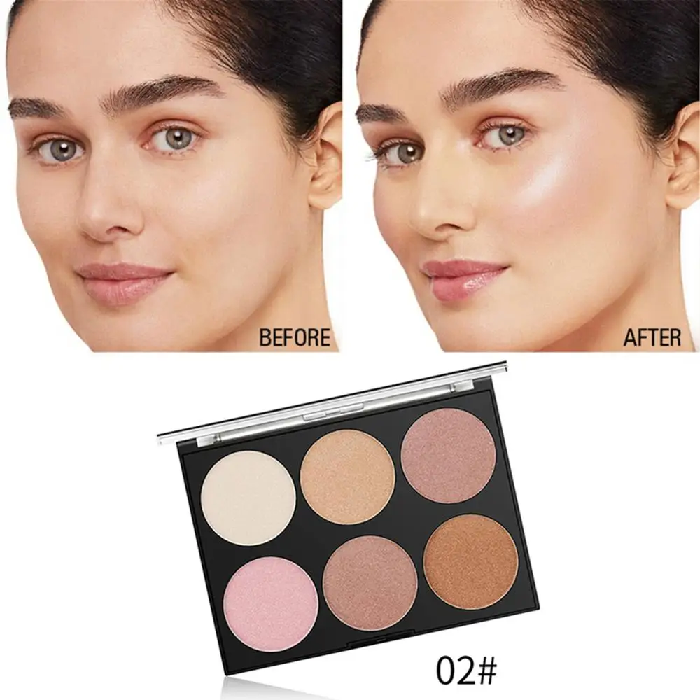 6 цветов долговечный Блестящий бронзер натуральный Хайлайтер для макияжа