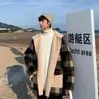 Мужское пальто из овечьей шерсти Privathinker, новинка зимы 2020, Женские клетчатые куртки в японском стиле, уличные теплые пальто, Мужская модная одежда