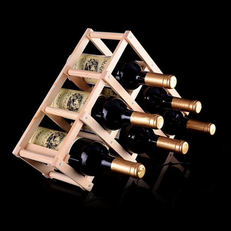 Винная стойка в скандинавском стиле из массива дерева складной деревянный