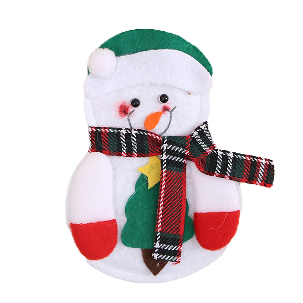 Санта Клаус с оленем на Рождество и новый год карман вилка нож столовые приборы