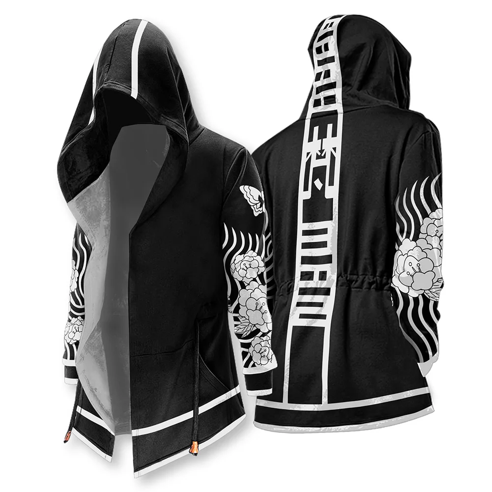 Длинная куртка с капюшоном 3D принтом | Тематическая одежда и униформа