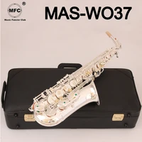 music fancier club alto saxophone mas wo37 silvering with case sax alto mouthpiece ligature reeds neck musical instrument