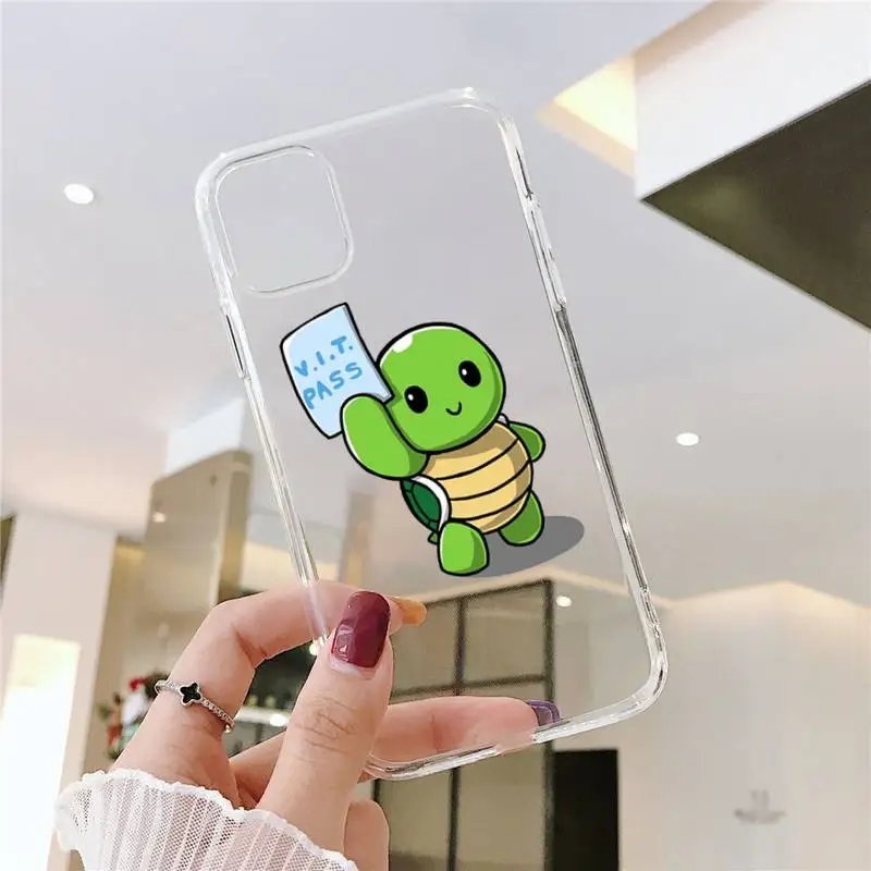 

Cartoon cute turtle Phone Case Transparent soft For iphone 5 5s 5c se 6 6s 7 8 11 12 plus mini x xs xr pro max