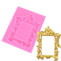 frame border silicone mold diy scroll relief cupcake topper fondant cake decorating tools candy clay chocolate gumpaste moulds
