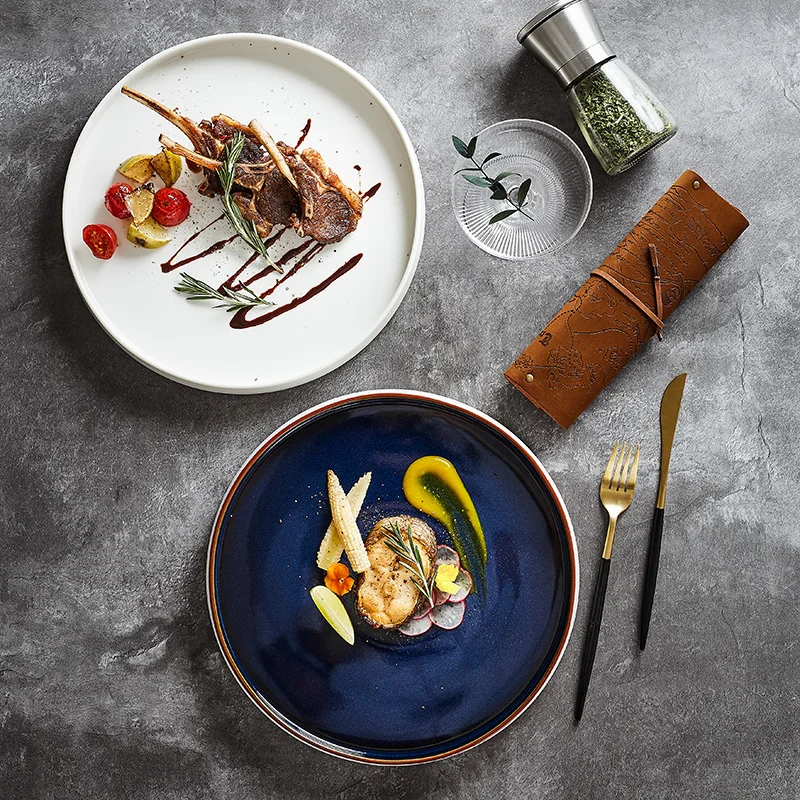 Керамическая Западная тарелка для еды в скандинавском стиле основной ресторана