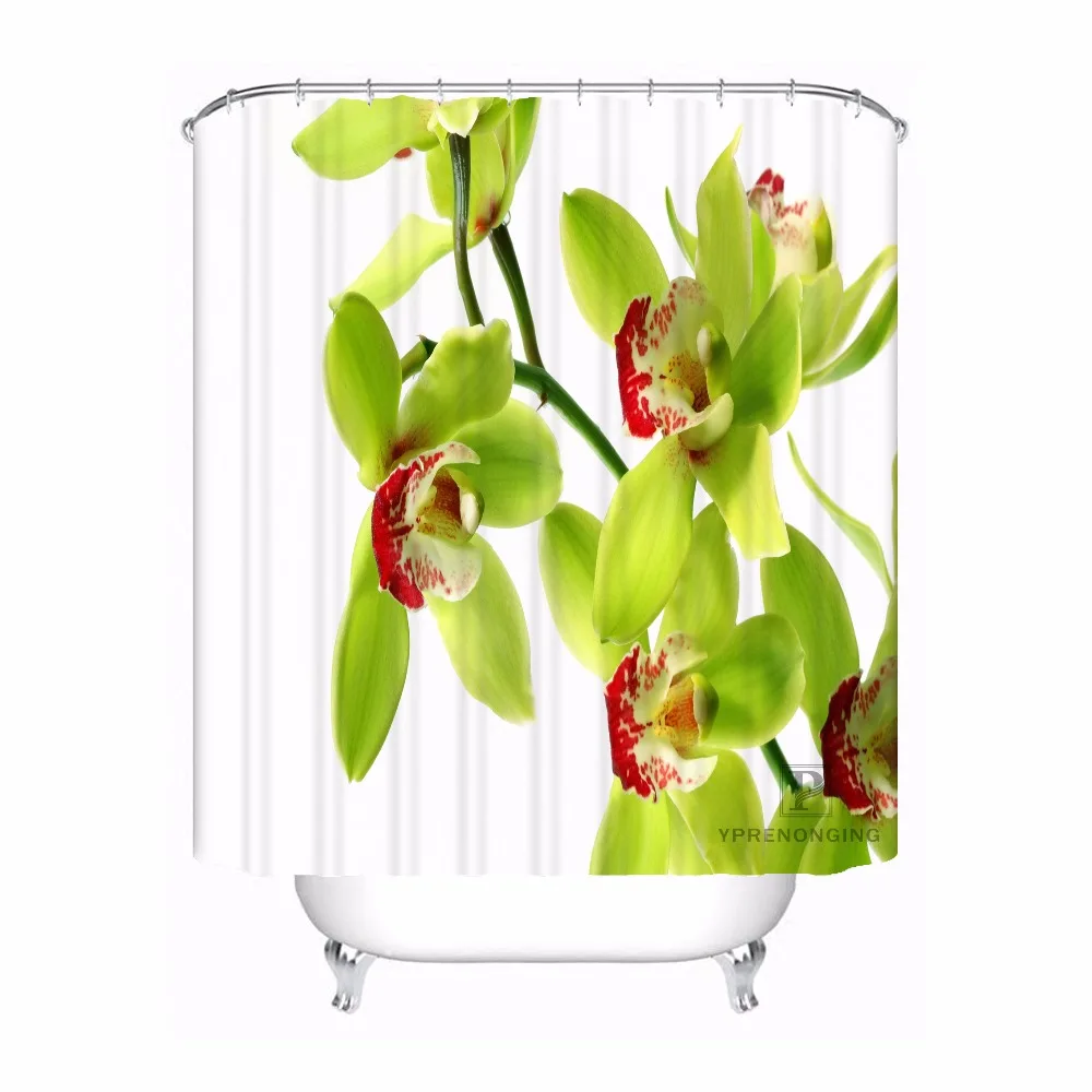 Заказной элегантный цвет цветок орхидеи Душ Ванна занавеска Mildewproof