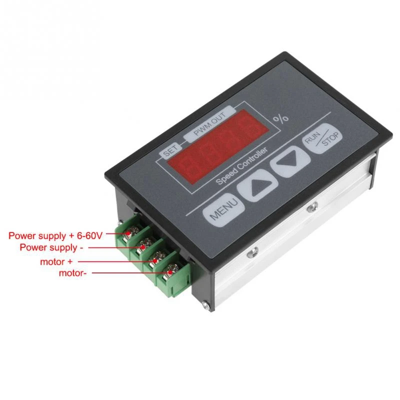 HHO панель цифрового дисплея 30A Dc 6V ~ 60V ШИМ контроллер скорости двигателя Медленное
