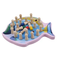 educational learning toys for children 3d puzzle wooden toys color montessori pulling radish memory match chess game board game