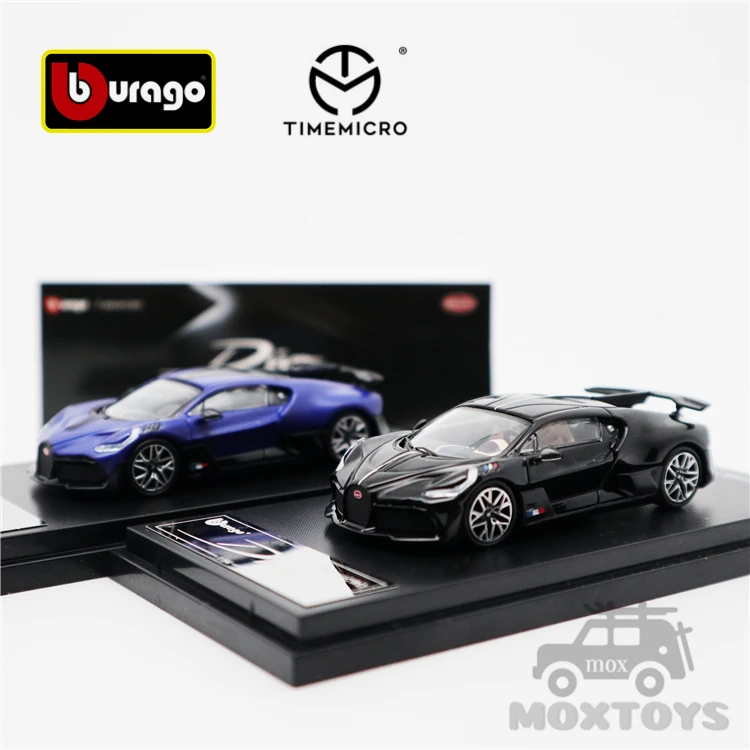 

TimeMicro x Bburago 1:64 Bugatti DIVO black/Jewelry blue Diecast Model Car