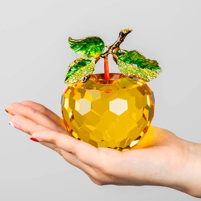

Хрустальная поверхность яблоко пресс-папье стекло Яблоко Фрукты фигурки украшения Кристальные изделия Рождественский подарок домашний декор стола (6 цветов)