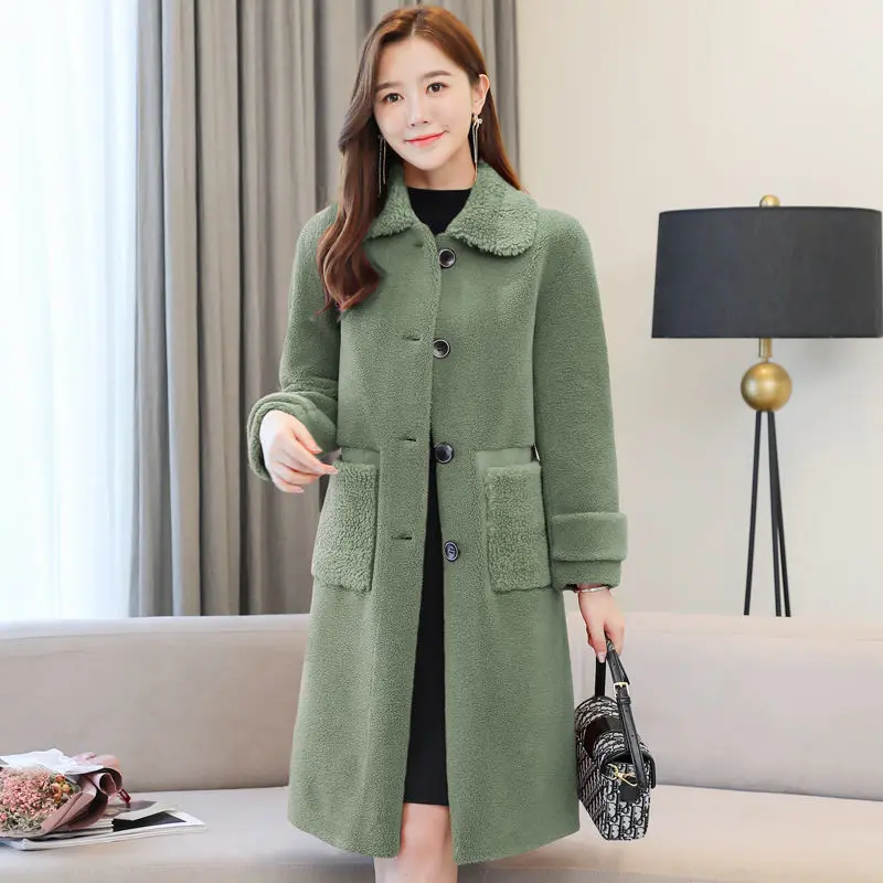 Женская осенне-зимняя куртка новинка 2021 года пальто для стрижки овечьей шерсти