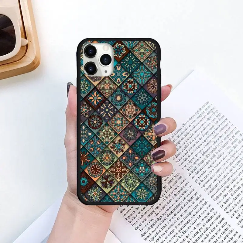 

MANDALA Aesthetics pattern Phone Cases for iPhone 11 12 pro XS MAX 8 7 6 6S Plus X 5S SE 2020 XR Luxury brand shell funda coque