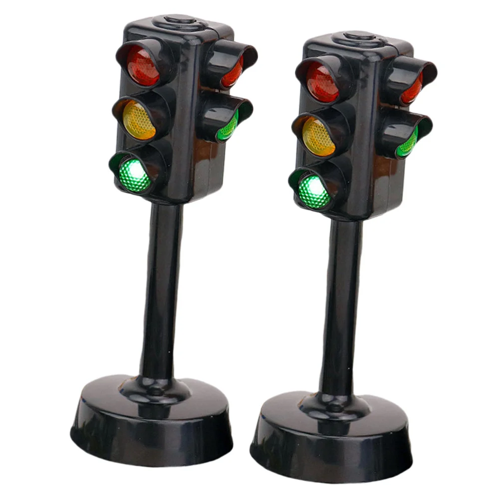 

2pcs Traffic Signals Lamp Traffic Lights Early Education Playthings Traffic Sign Model for Home Shop