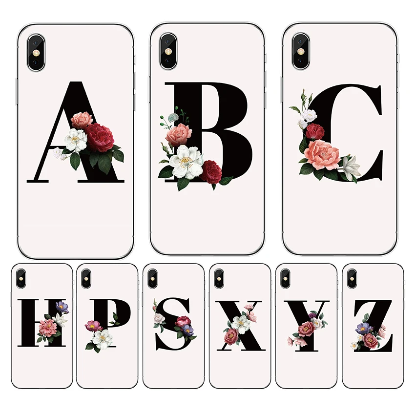 Для OPPO Reno 4 5G 3 pro 4G 2 2Z 10X zoom Cover Цветочная буква 26 окрашенный Мягкий Силиконовый ТПУ