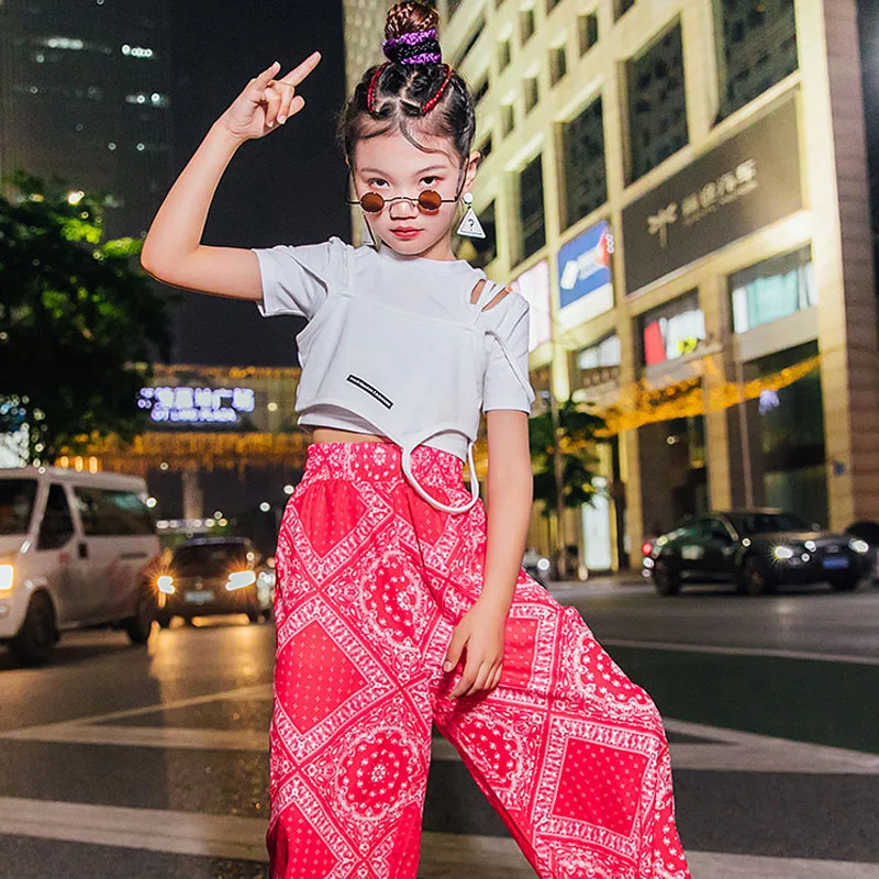 

Новинка, джазовые танцевальные костюмы для девочек, детская одежда в стиле хип-хоп для тренировок, одежда для детского дня и улицы, сценичес...