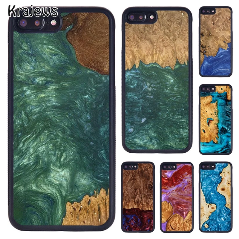 Чехол для телефона с рисунком из дерева и смолы iPhone 5 6 S 7 8 Plus 11 12 Pro X XR XS Max Samsung Galaxy S6